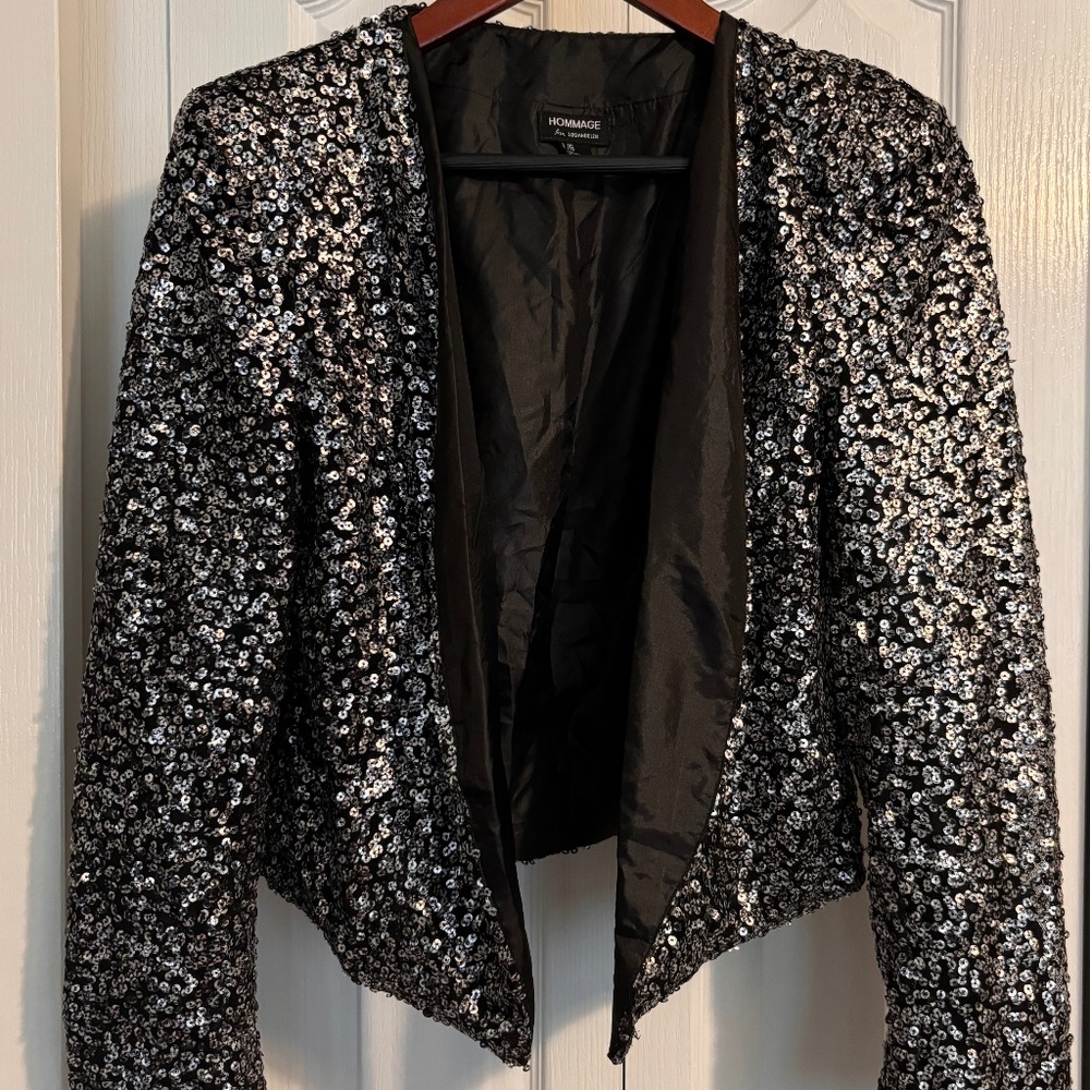 Hommage black/silver sequin blazer